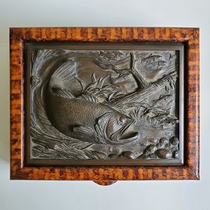 SOLD Vintage Signed Bronze Faux Tortoise Gentleman's Box